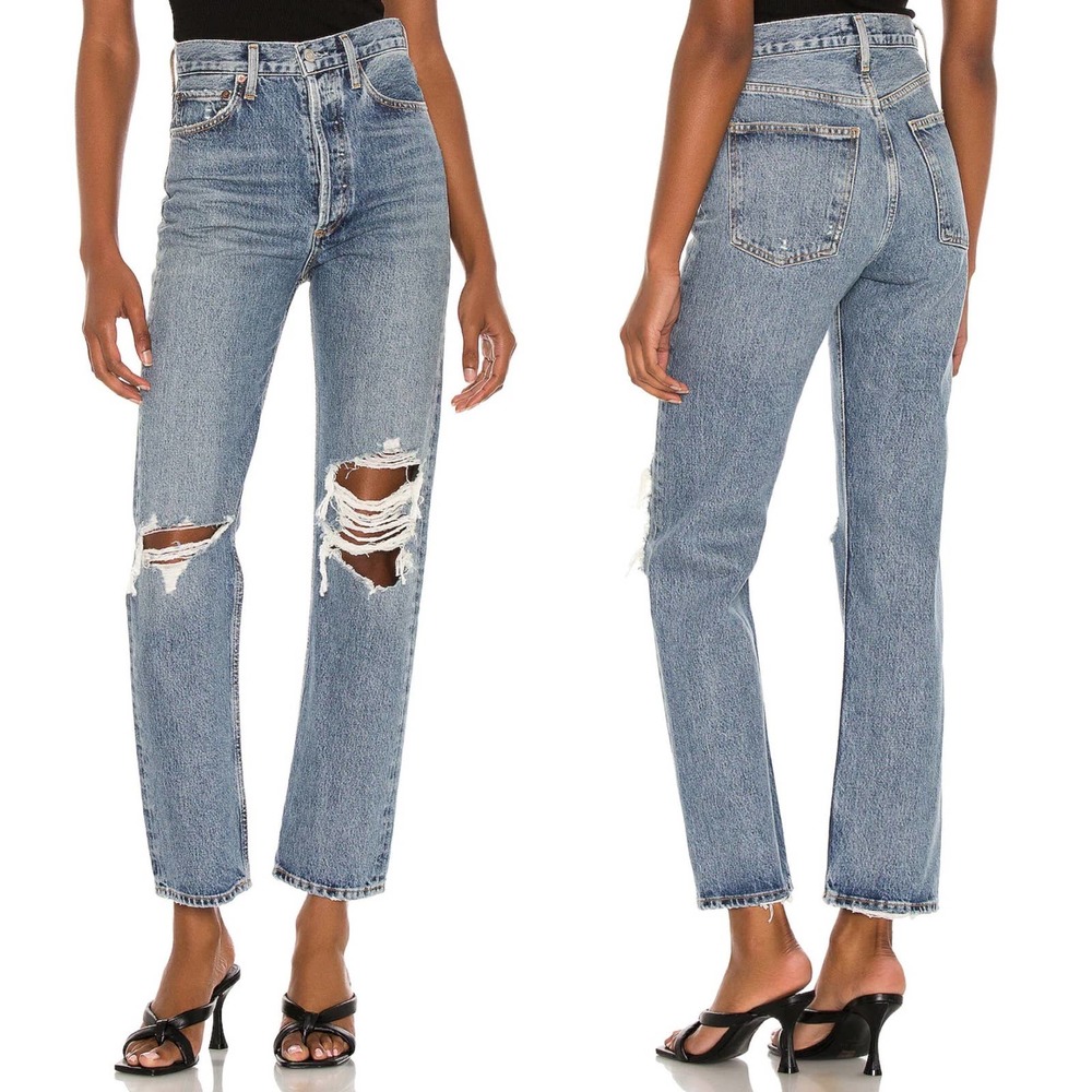 AGOLDE 90s Pinch Waist High Rise Straight Jeans Backdrop